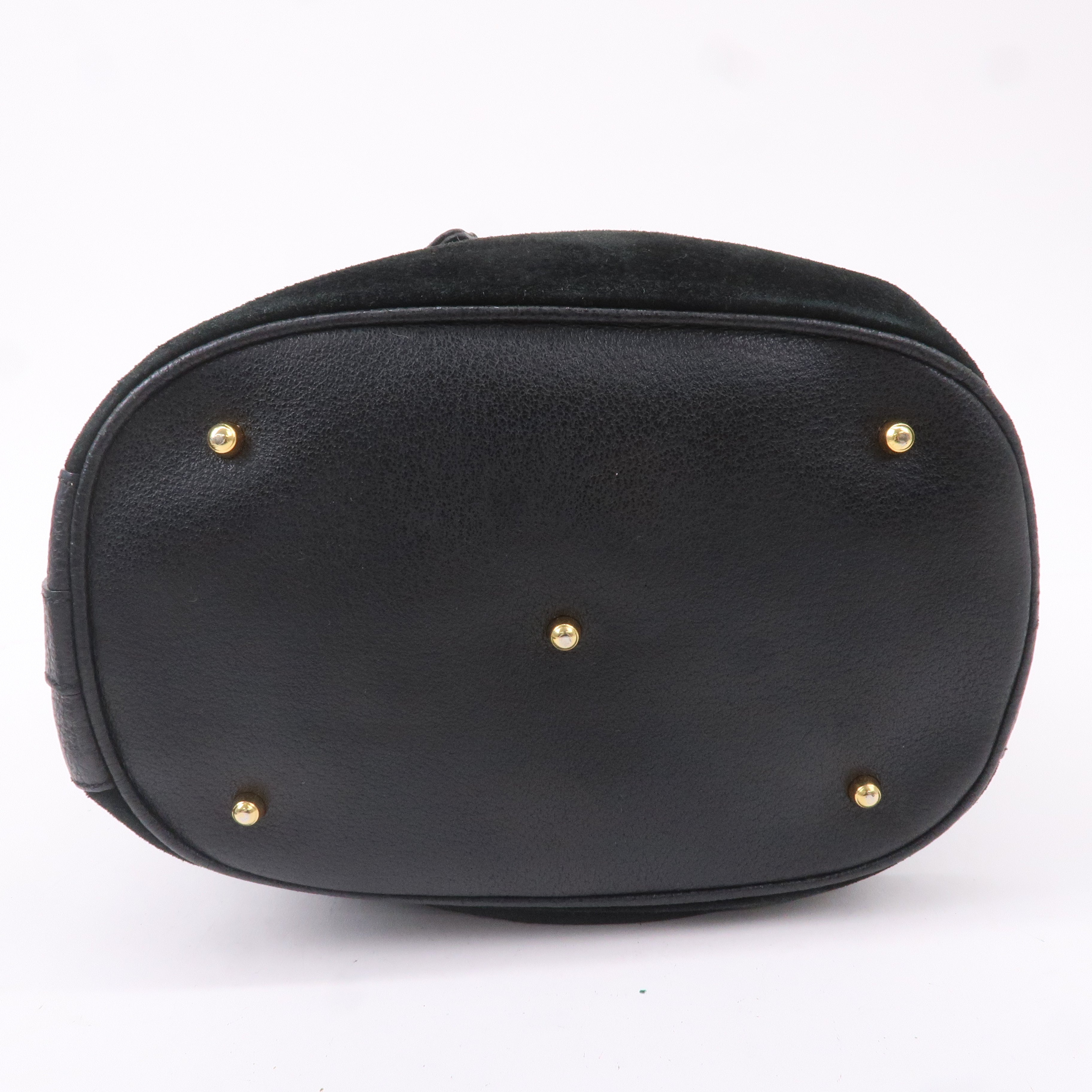 Gucci Bamboo Suede Leather Black 2WAY Bag 001.3754.1657