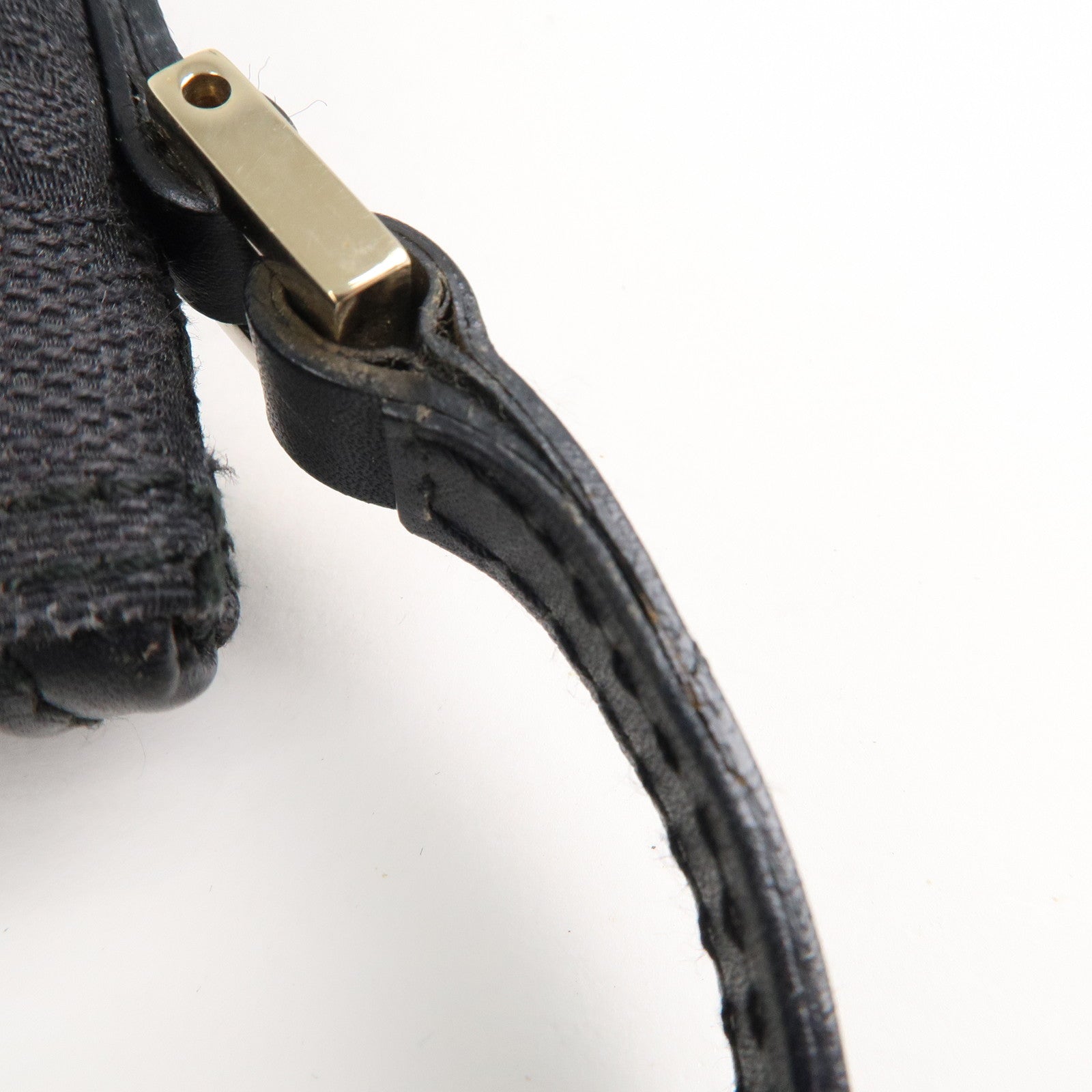 GUCCI Boat Bag GG Monogram Canvas Leather Pouch Black 039.1103