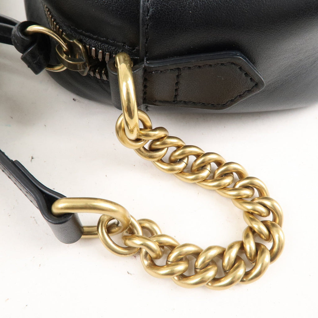 GUCCI GG Marmont Leather Chain Shoulder Bag Crossbody Black 447632