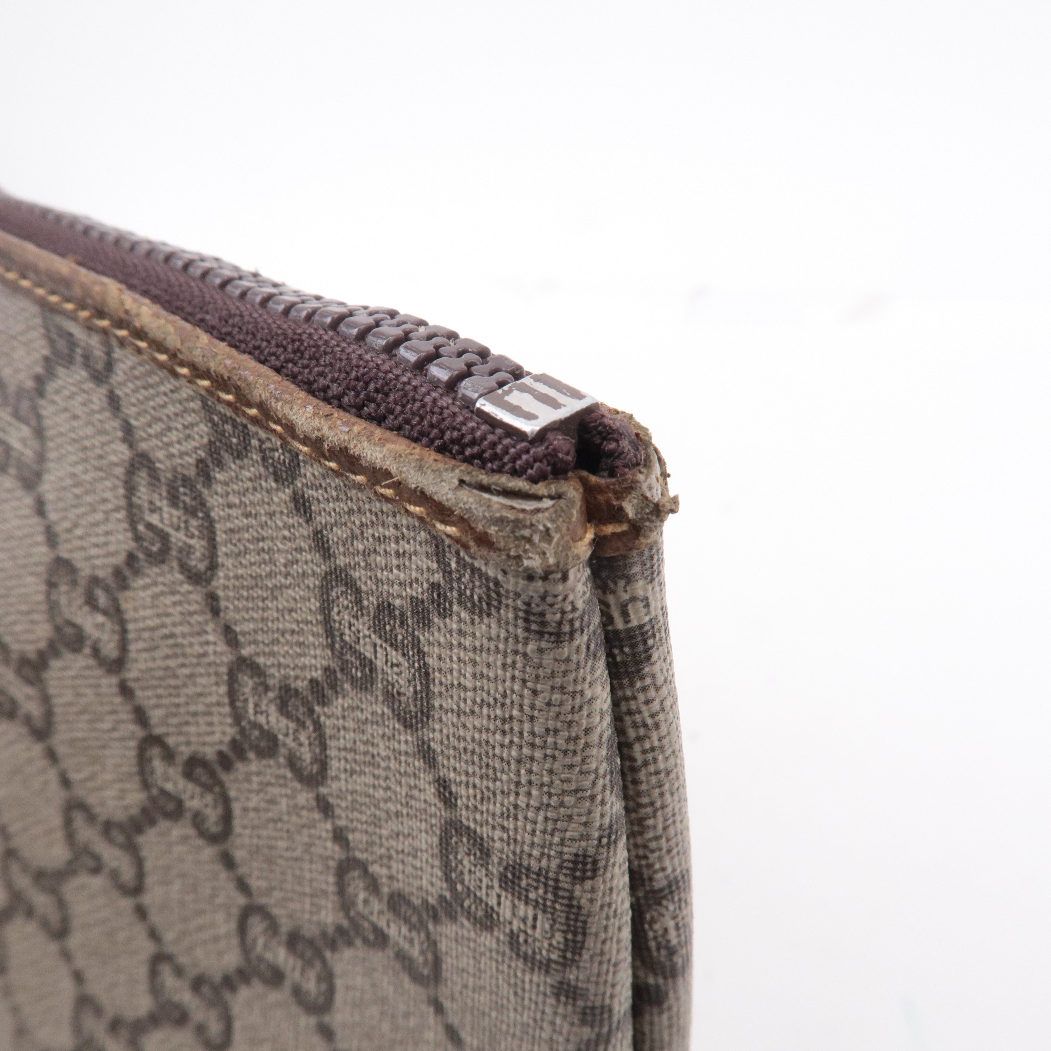 GUCCI Set of 2 Old Gucci GG Plus Leather Clutch Bag Beige Brown