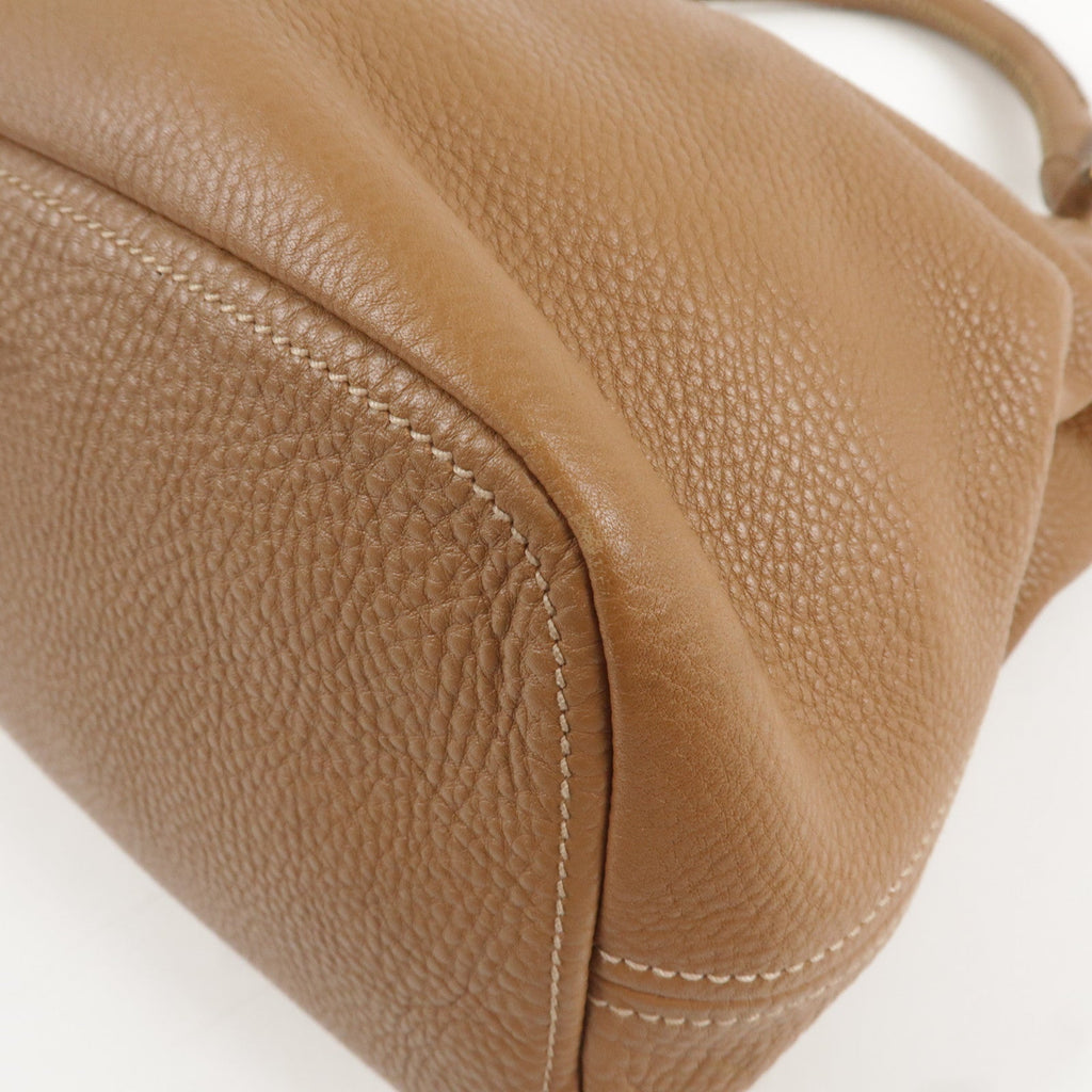 Prada Logo Leather One Shoulder Bag Brown BR4829