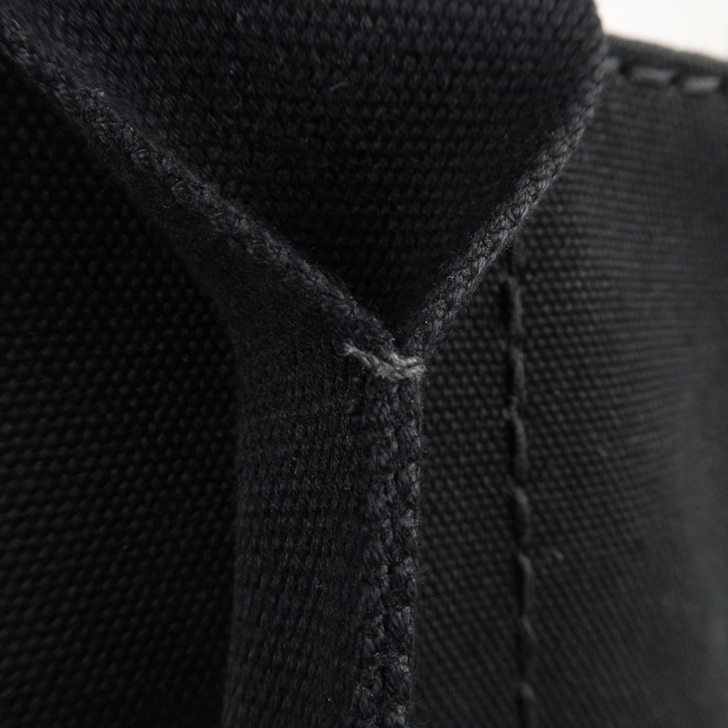 Prada Canapa Canvas Tote Bag Hand Bag Black BN1877