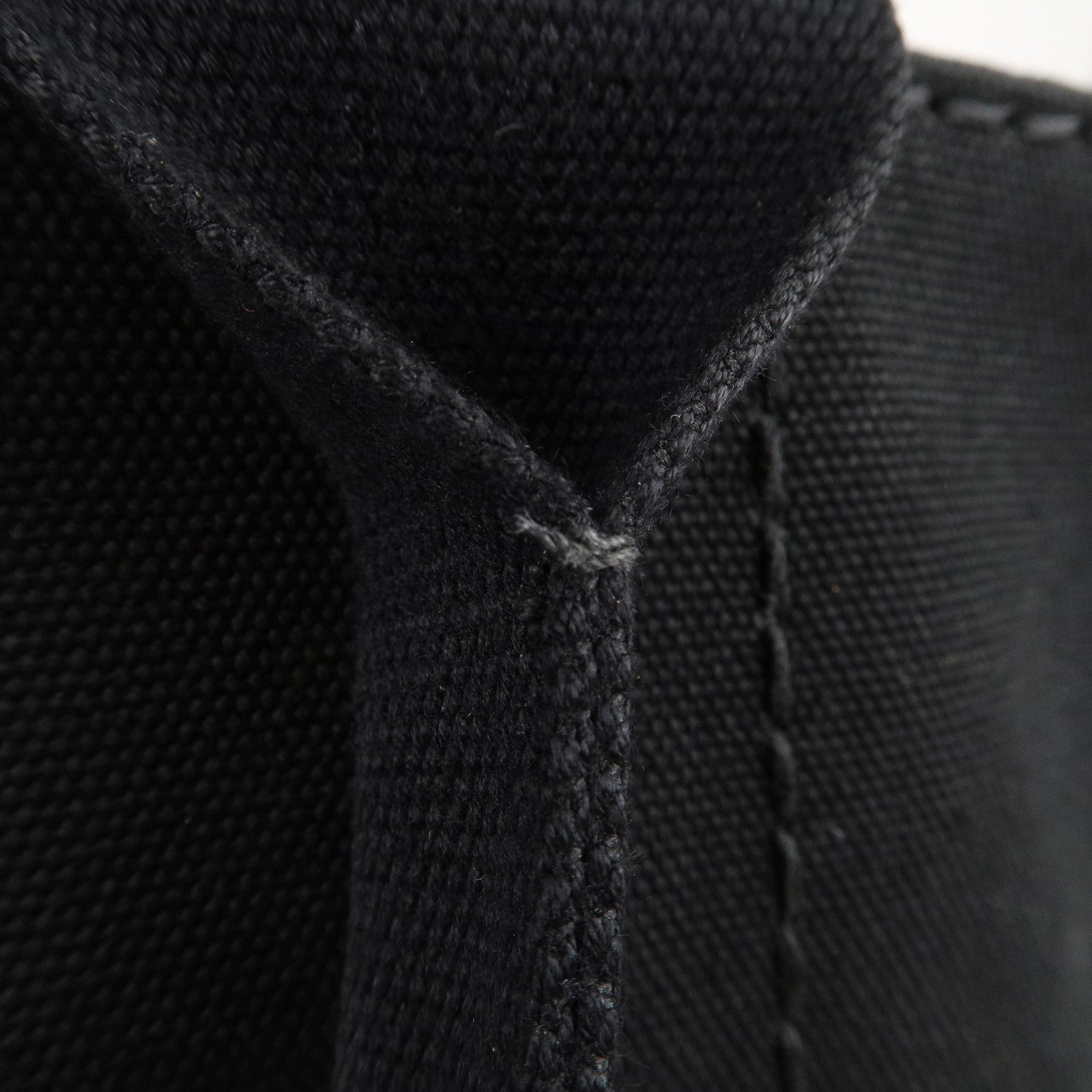 Prada Canapa Canvas Tote Bag Hand Bag Black BN1877