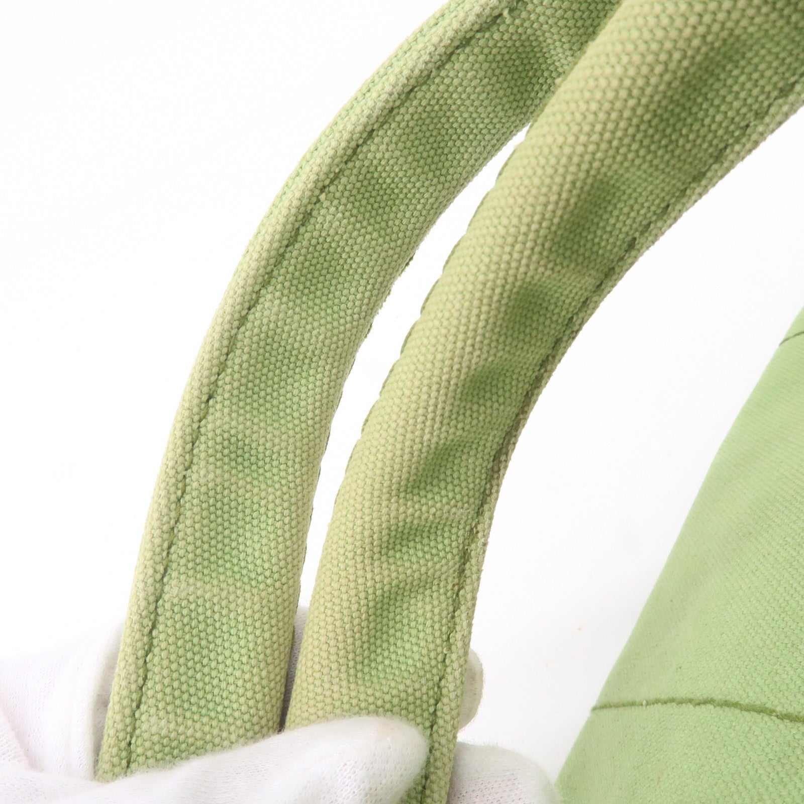 Prada Canapa Canvas Tote Bag Hand Bag Green B1877B