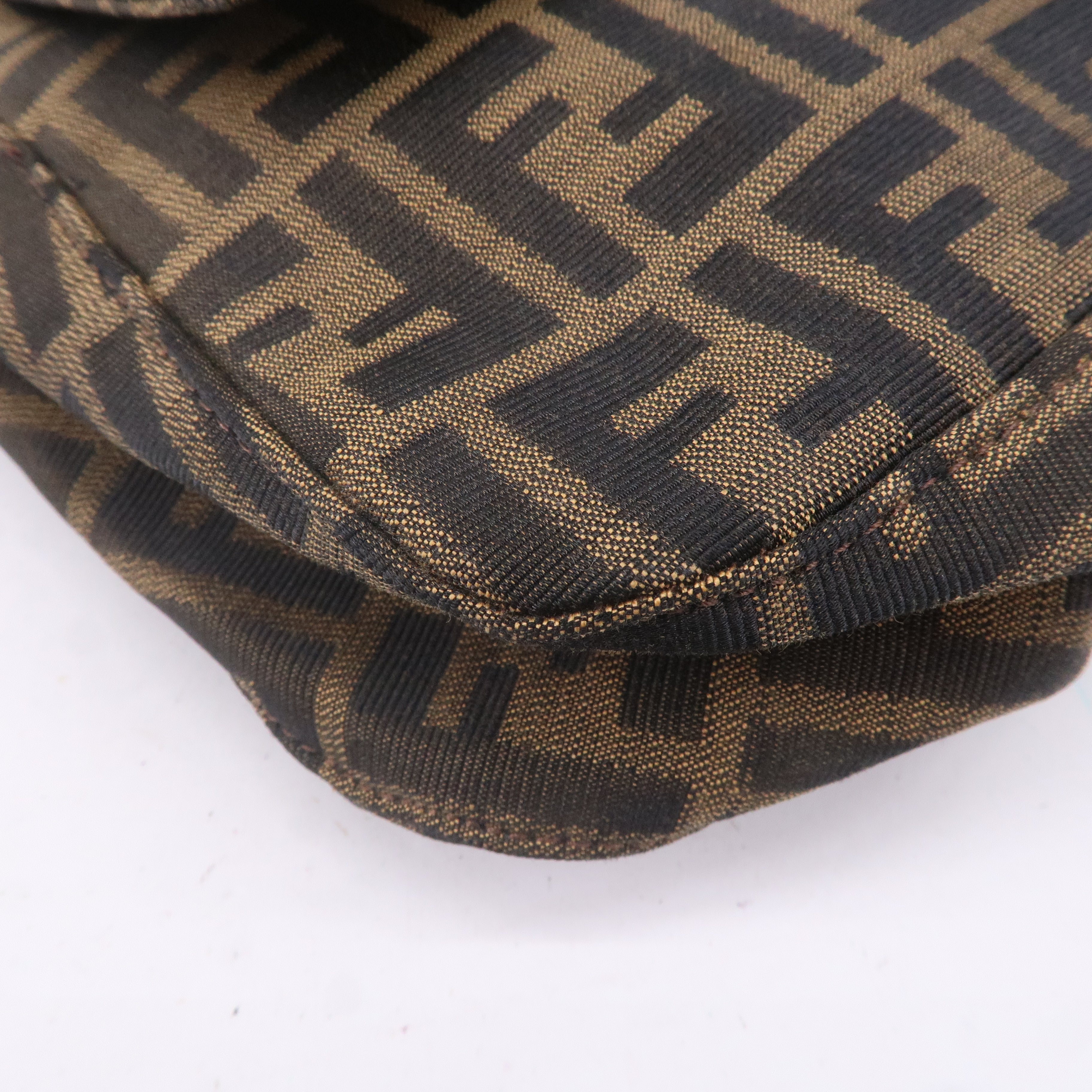 FENDI Zucca Canvas Leather Shoulder Bag 26325