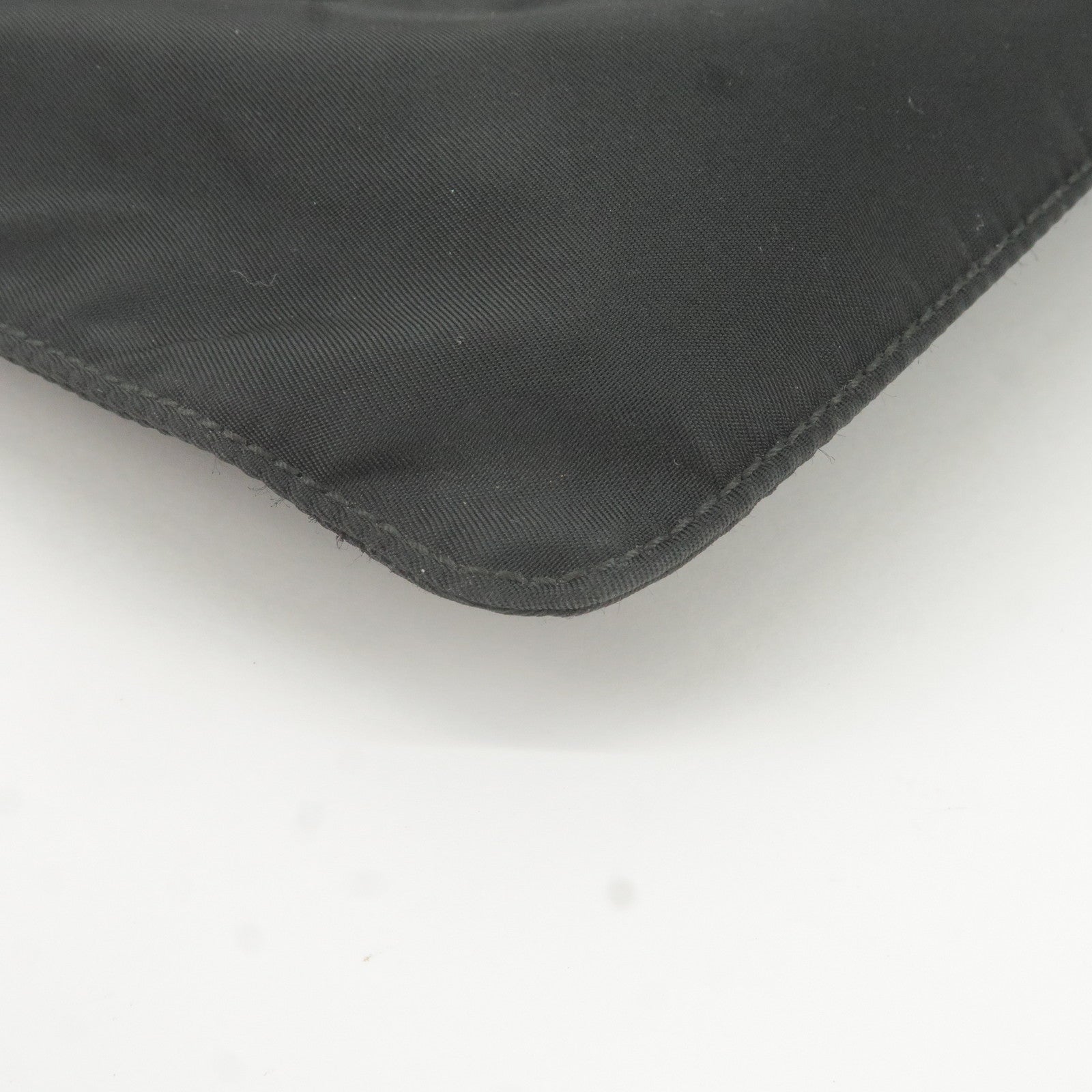 Prada Logo Nylon Leather Shoulder Bag Crossbody Bag Black