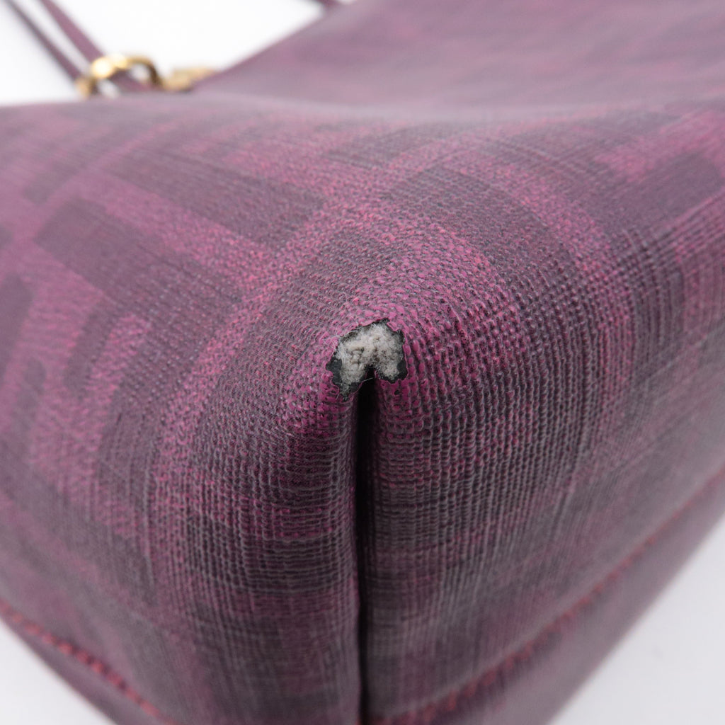 FENDI Zucca Logo Print PVC Leather Tote Bag Purple 8BH198