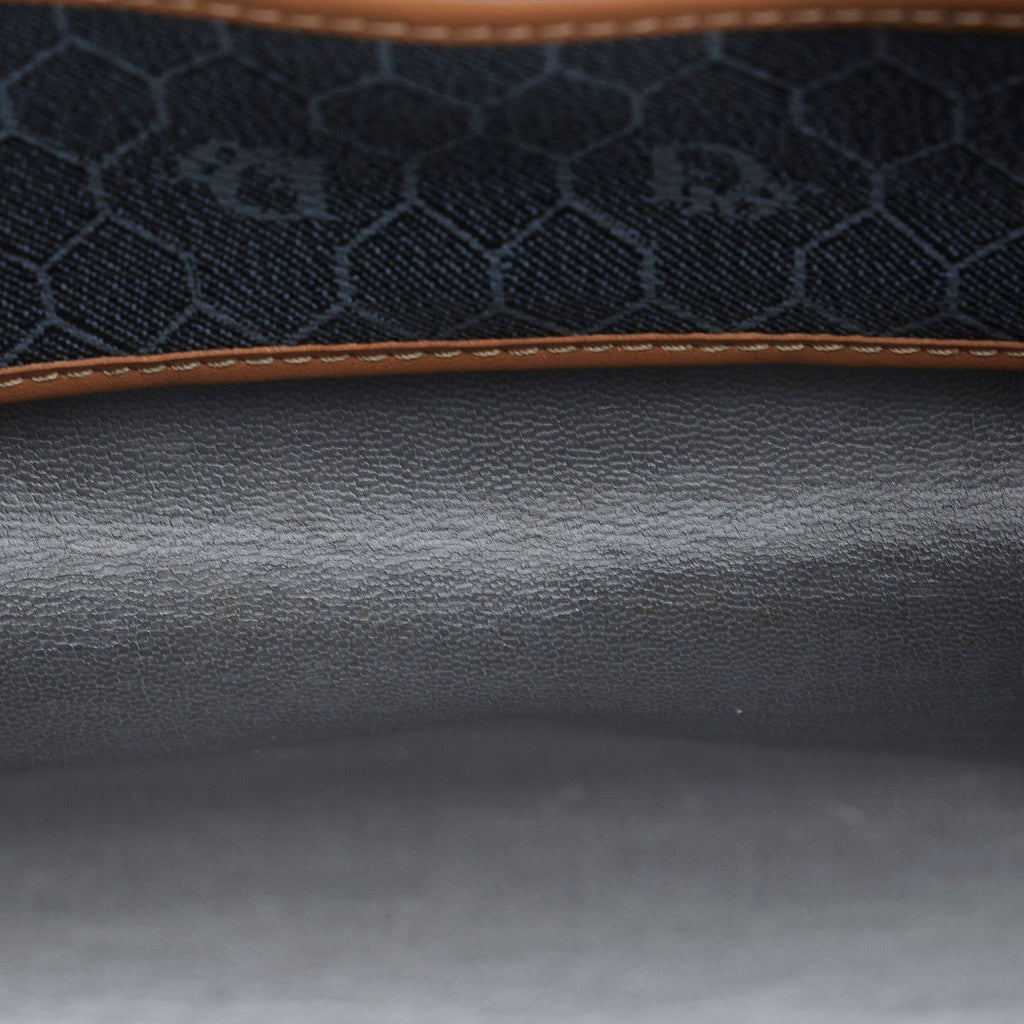 Dior Chain Flap Bag Grey Honeycomb Canvas