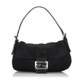 Pre-Loved Fendi Black Cotton Fabric Mamma Baguette Italy