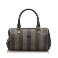 Pre-Loved Fendi Brown PVC Plastic Pequin Mini Boston Bag Italy