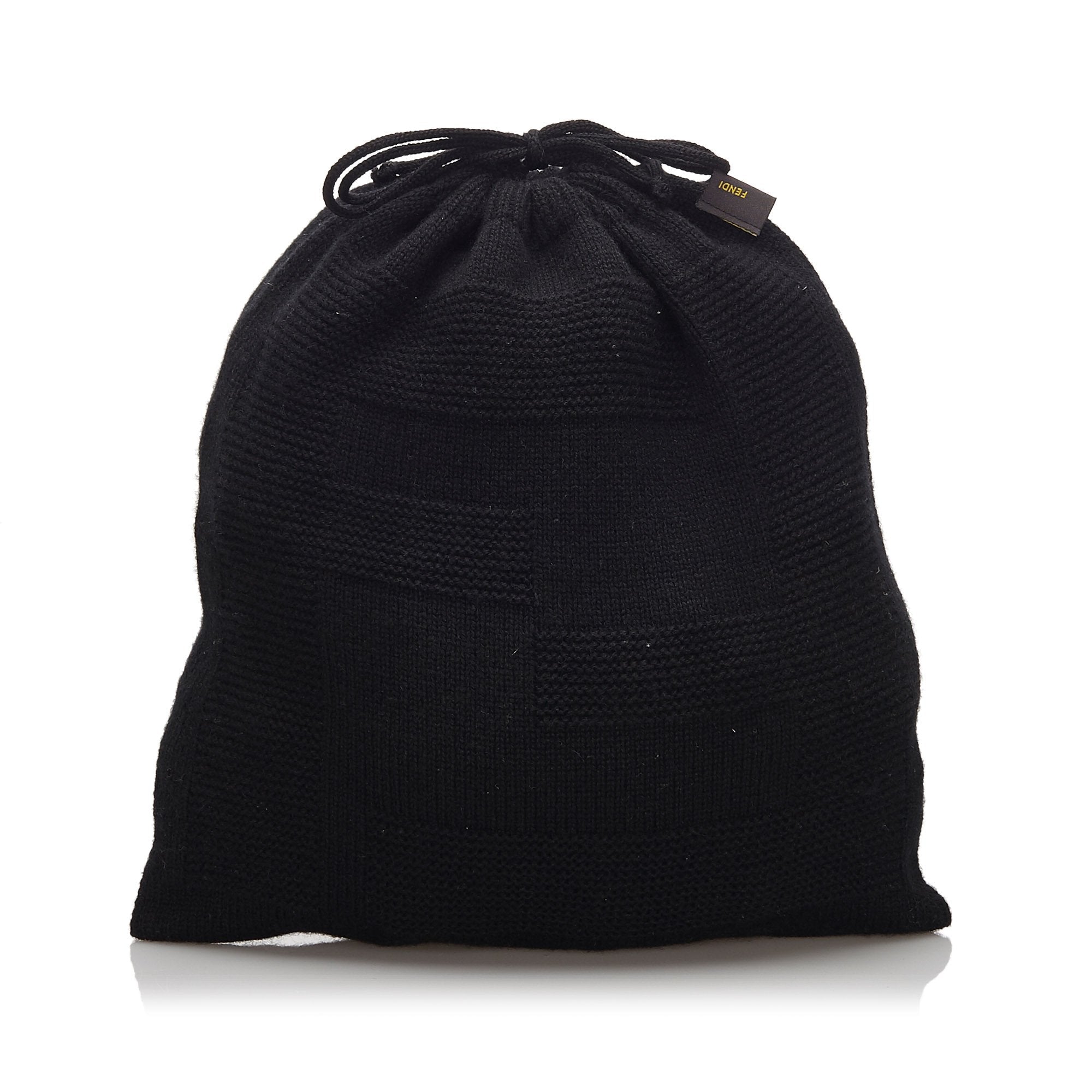 Pre-Loved Fendi Black Others Fabric Cashmere Pouch Italy