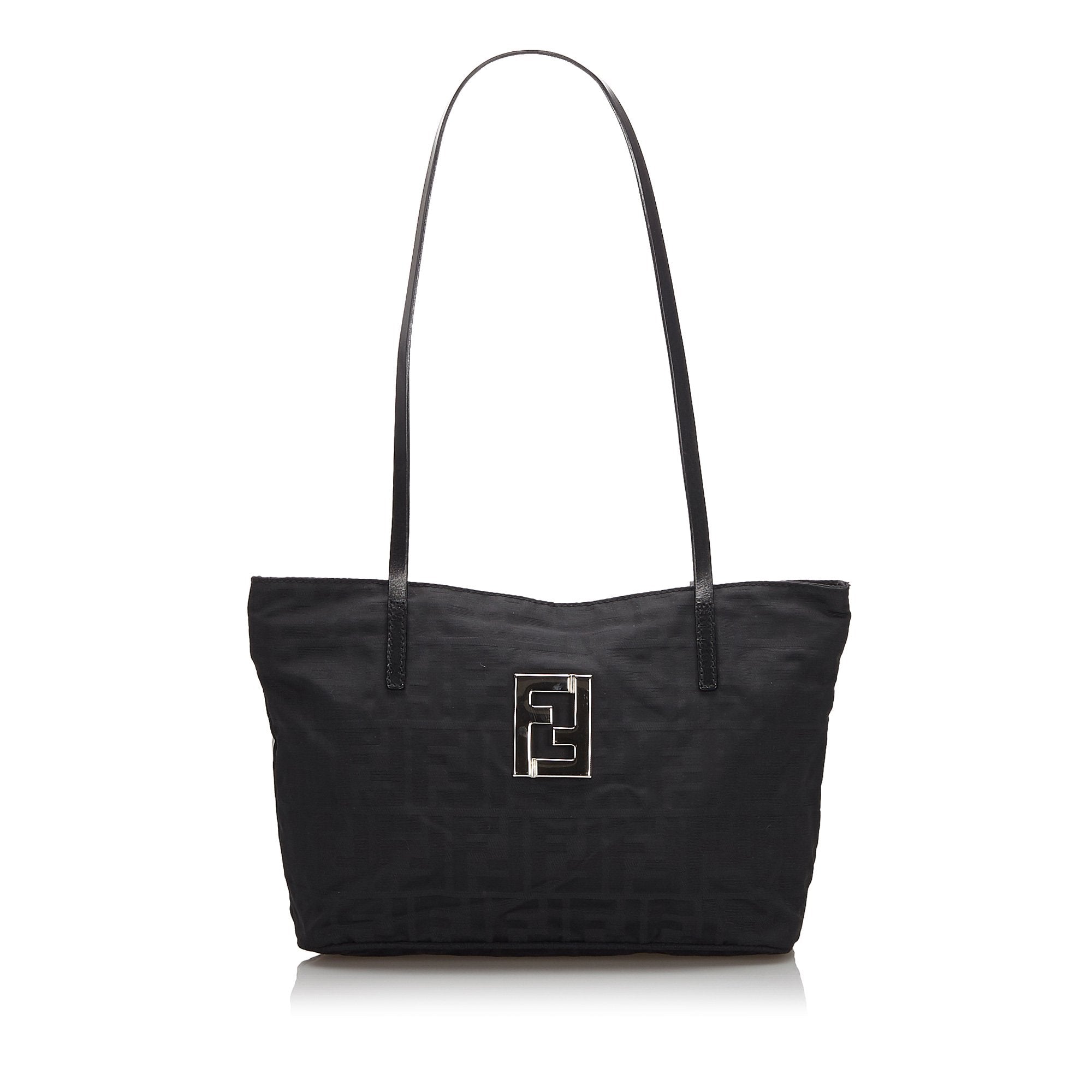 Pre-Loved Fendi Black Nylon Fabric Zucca Tote Bag Italy
