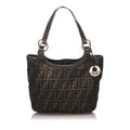 Pre-Loved Fendi Brown Dark Canvas Fabric Zucca Shoulder Bag Italy