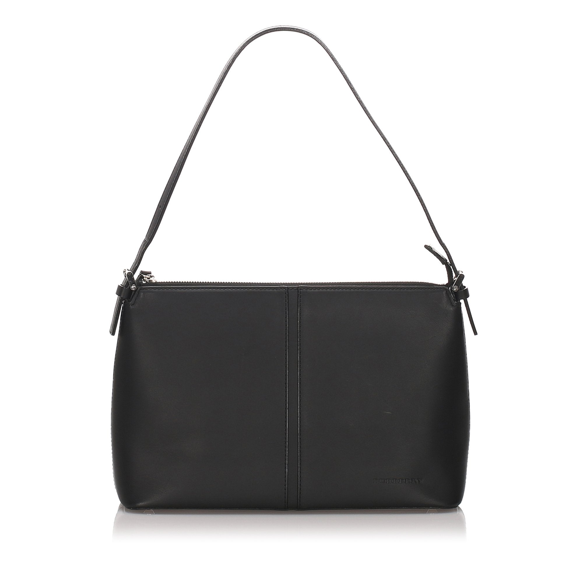 Pre-Loved Burberry Black Calf Leather Shoulder Bag United Kingdom