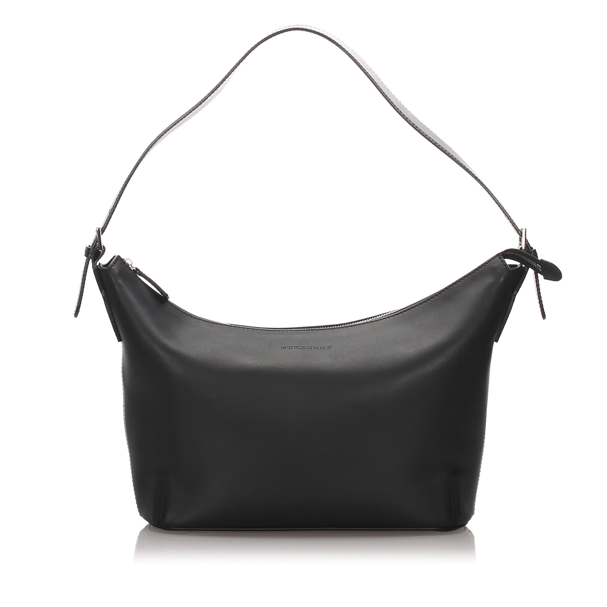 Pre-Loved Burberry Black Calf Leather Shoulder Bag United Kingdom