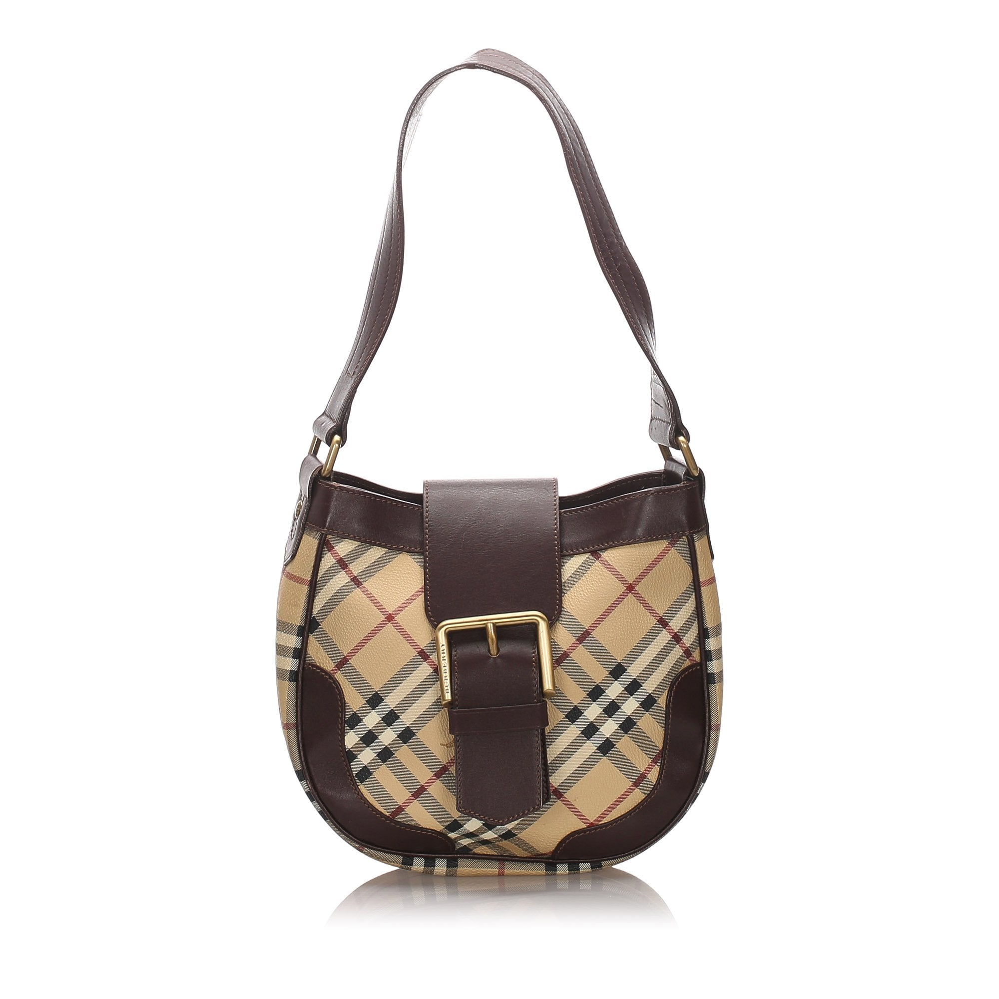 Pre-Loved Burberry Brown Haymarket Check Shoulder Bag United Kingdom