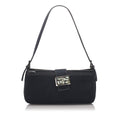 Pre-Loved Fendi Black Canvas Fabric Baguette Italy