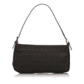 Pre-Loved Fendi Brown Dark Canvas Fabric Zucchino Baguette Italy
