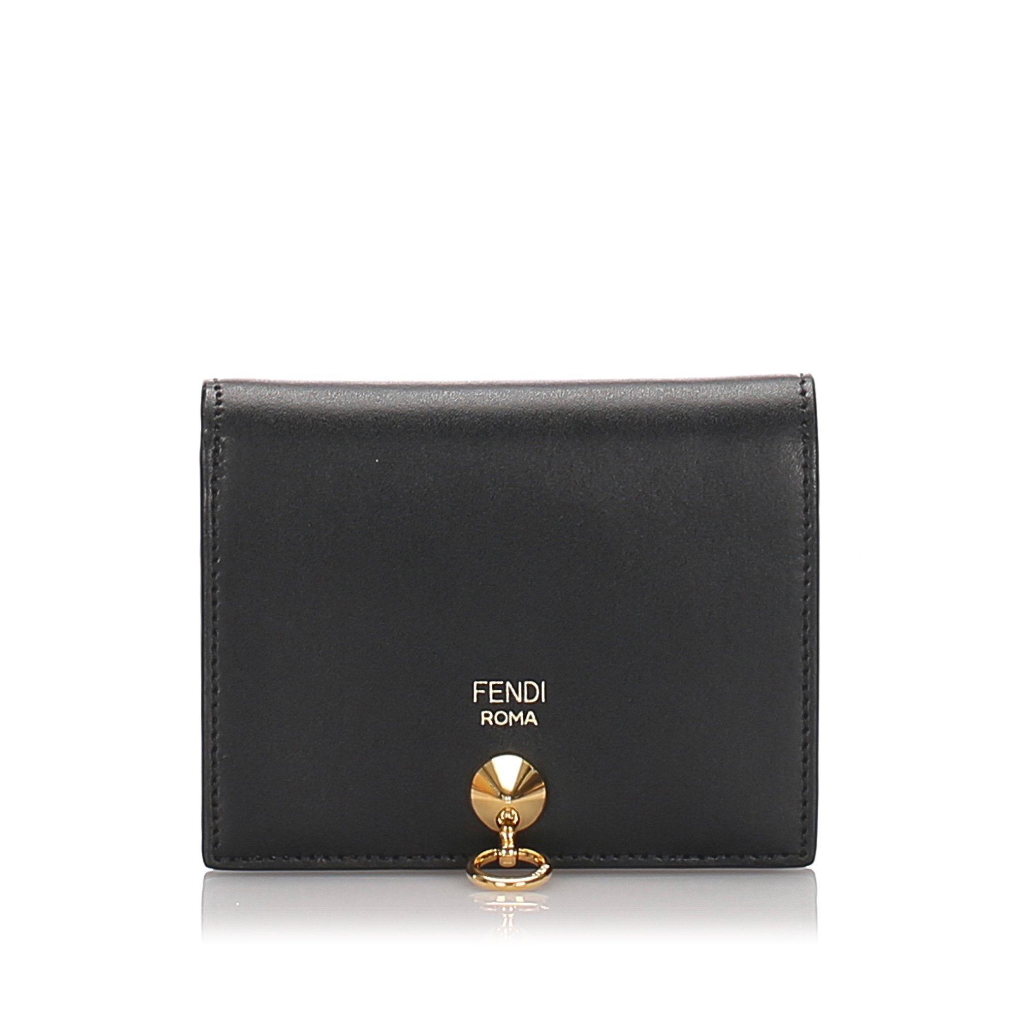 Pre-Loved Fendi Black Calf Leather Bifold Wallet Italy