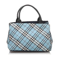 Pre-Loved Burberry Blue Canvas Fabric Plaid Handbag United Kingdom