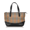Pre-Loved Burberry Brown Haymarket Check Canvas Handbag United Kingdom