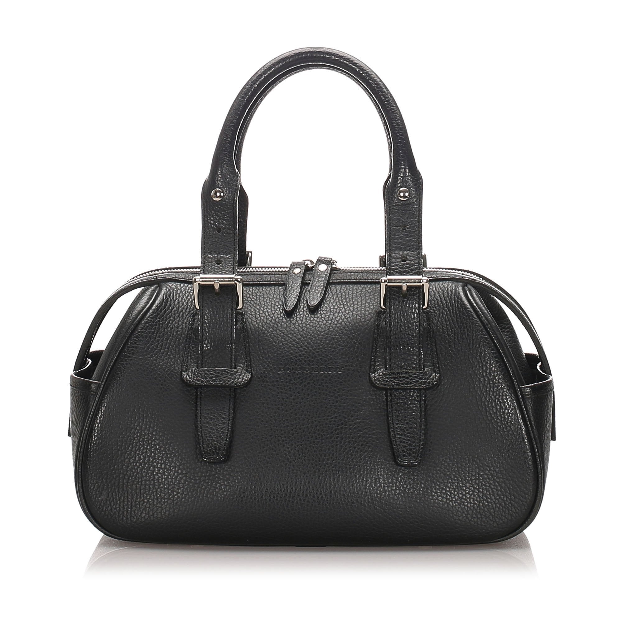 Pre-Loved Burberry Black Calf Leather Handbag United Kingdom
