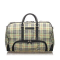 Pre-Loved Burberry Brown Canvas Fabric House Check Travel Bag United Kingdom
