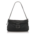 Pre-Loved Fendi Gray Dark Cotton Fabric Baguette Italy
