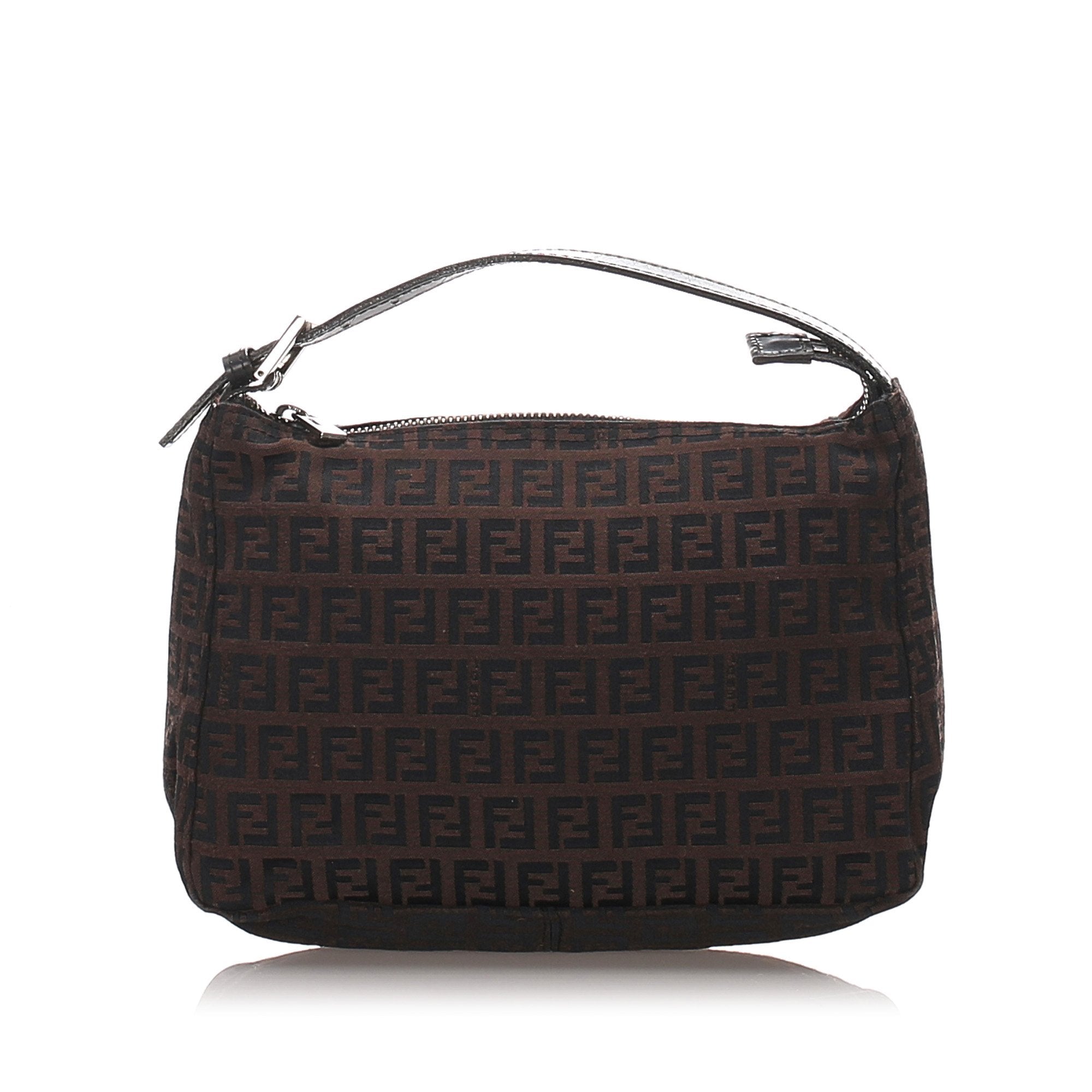 Pre-Loved Fendi Brown Dark Canvas Fabric Zucchino Handbag Italy
