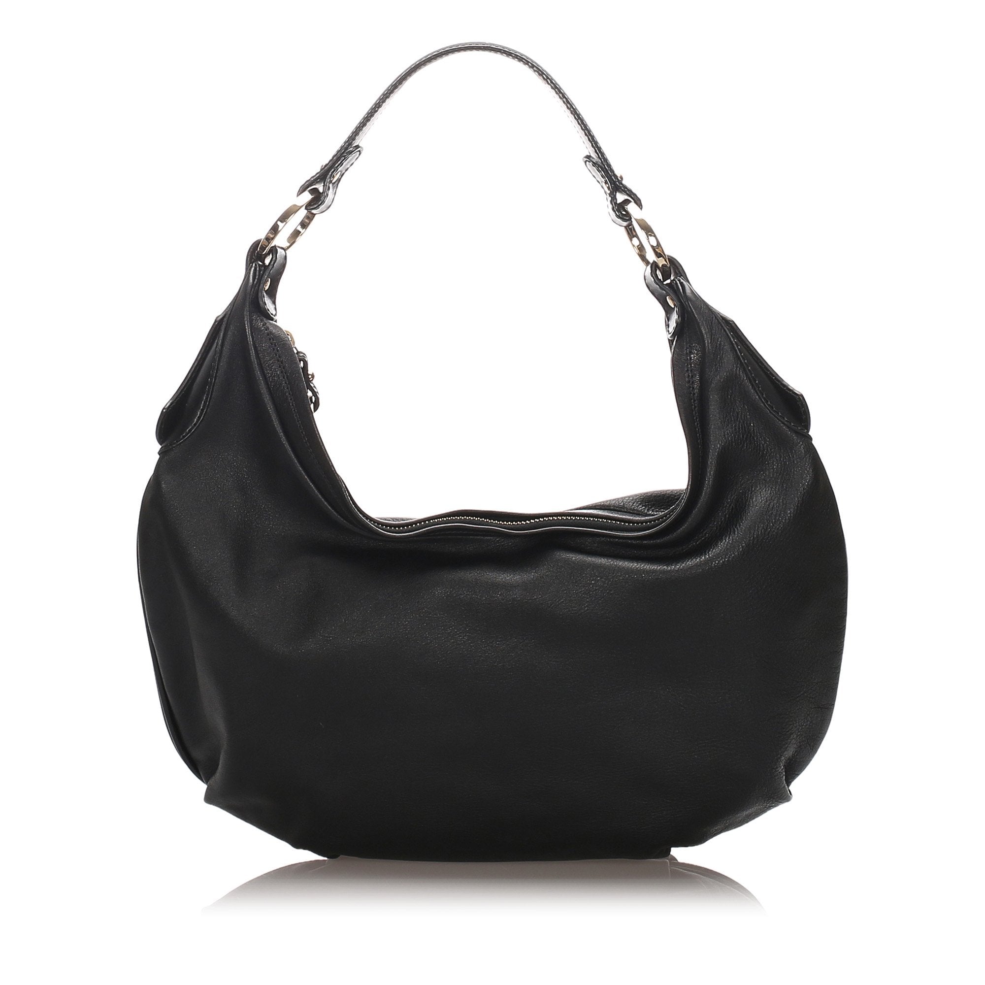 Pre-Loved Fendi Black Calf Leather Hobo Bag Italy