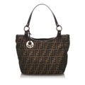 Pre-Loved Fendi Brown Dark Canvas Fabric Zucca Shoulder Bag Italy