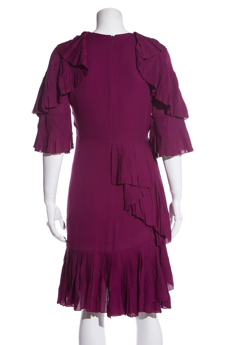 Gucci Violet Ruffle Dress SZ 40