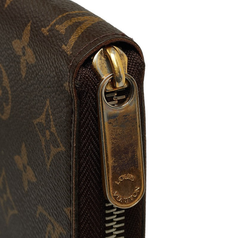 Louis Vuitton Monograms Jeep Wallet Round Fassner Long Wallet M60017 Brown PVC Leather Ladies Louis Vuitton
