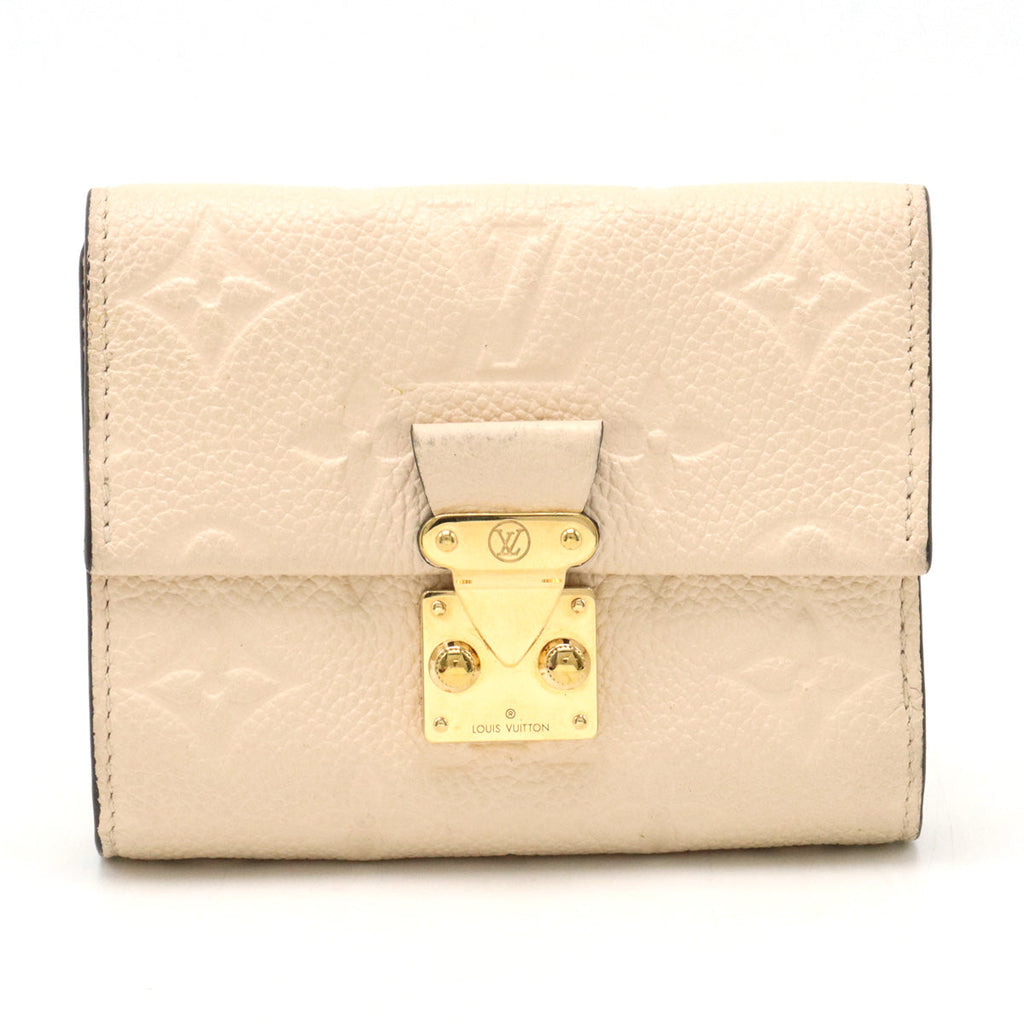 Louis Vuitton Monogram Emplant Portfolio Metis Compact Three Folded Wallet Three Folded Cream Beige M81071