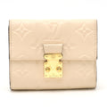 Louis Vuitton Monogram Emplant Portfolio Metis Compact Three Folded Wallet Three Folded Cream Beige M81071