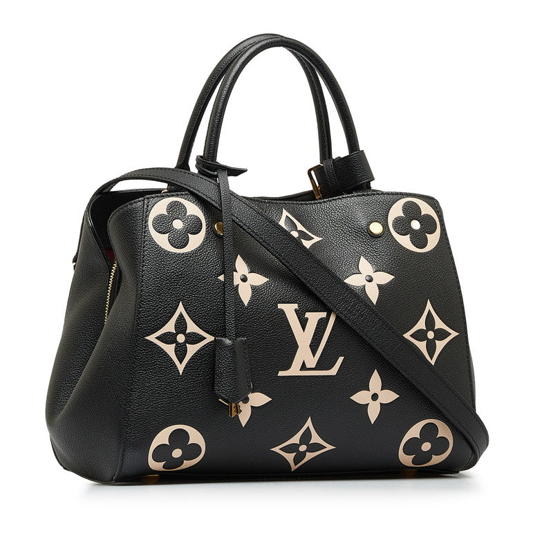 Louis Vuitton Monogram Amplant Montaigne MM Handbag Shoulder Bag 2WAY M45499 Noir Black Carf Leather  Louis Vuitton