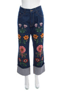 Gucci Denim Floral Patch Jeans SZ 34