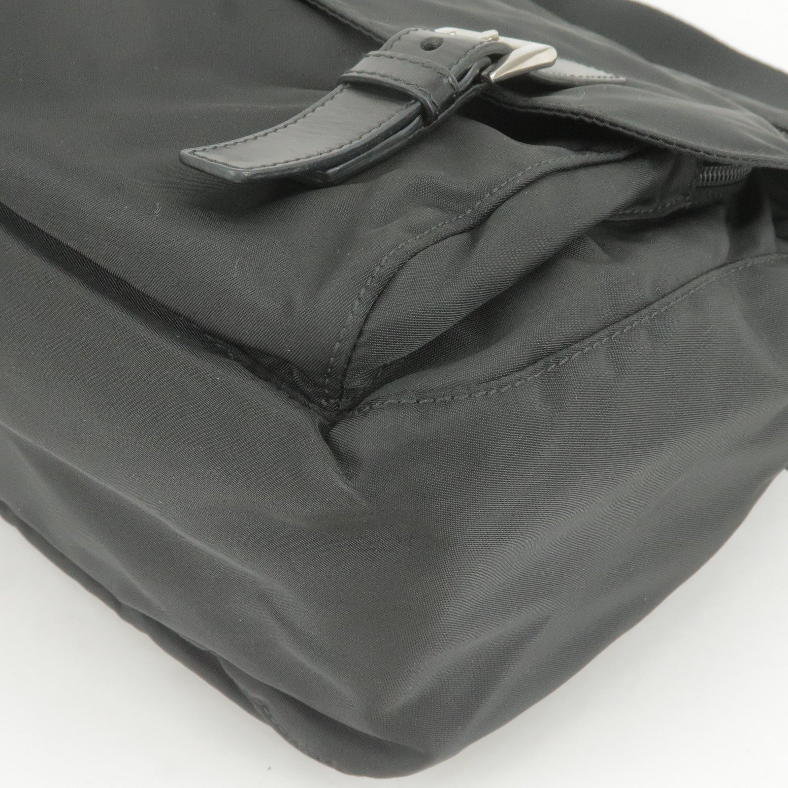 Prada Logo Nylon Shoulder Bag Crossbody Bag NERO Black BT6671