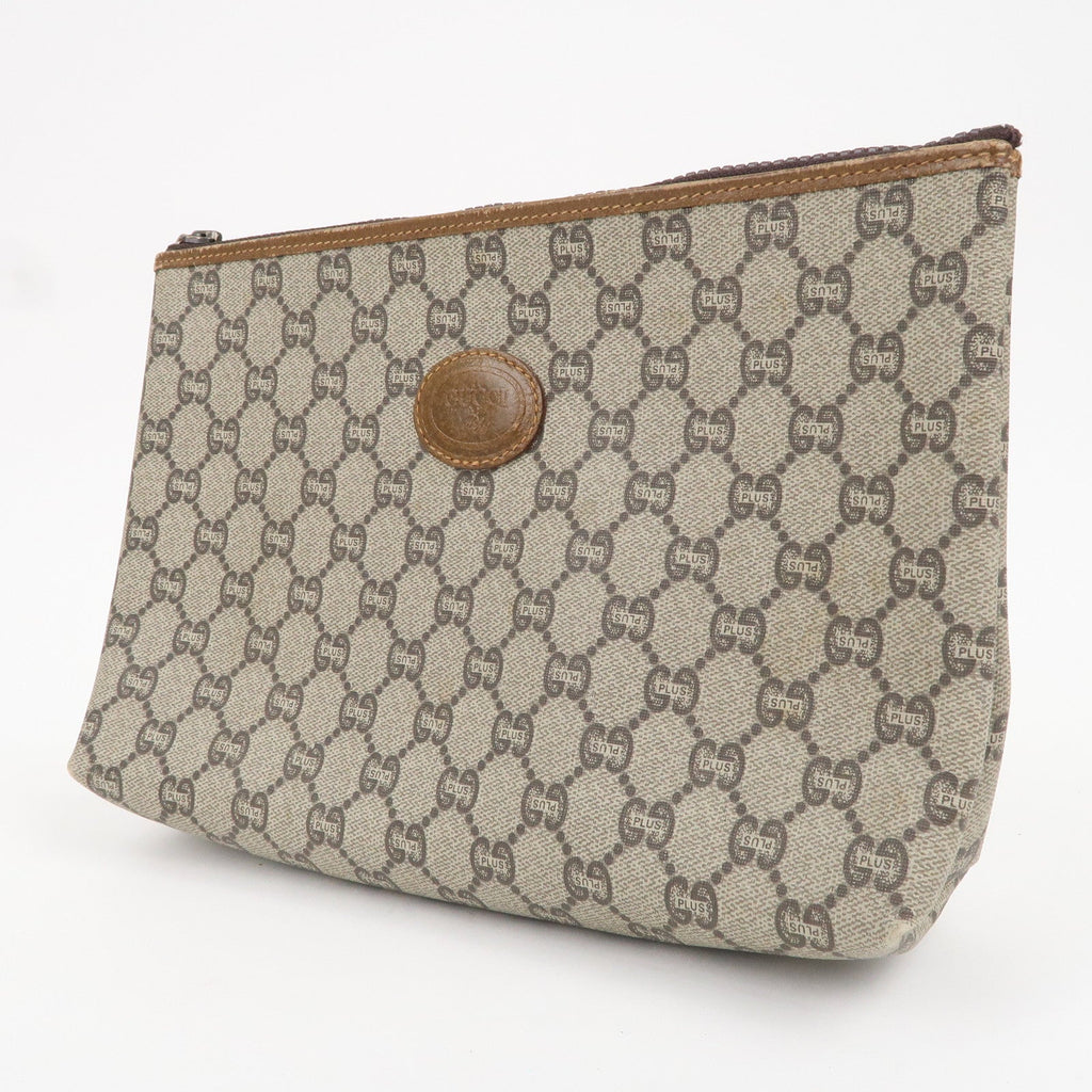 GUCCI Set of 3 Old Gucci Leather Second Bag Pouch Beige Brown