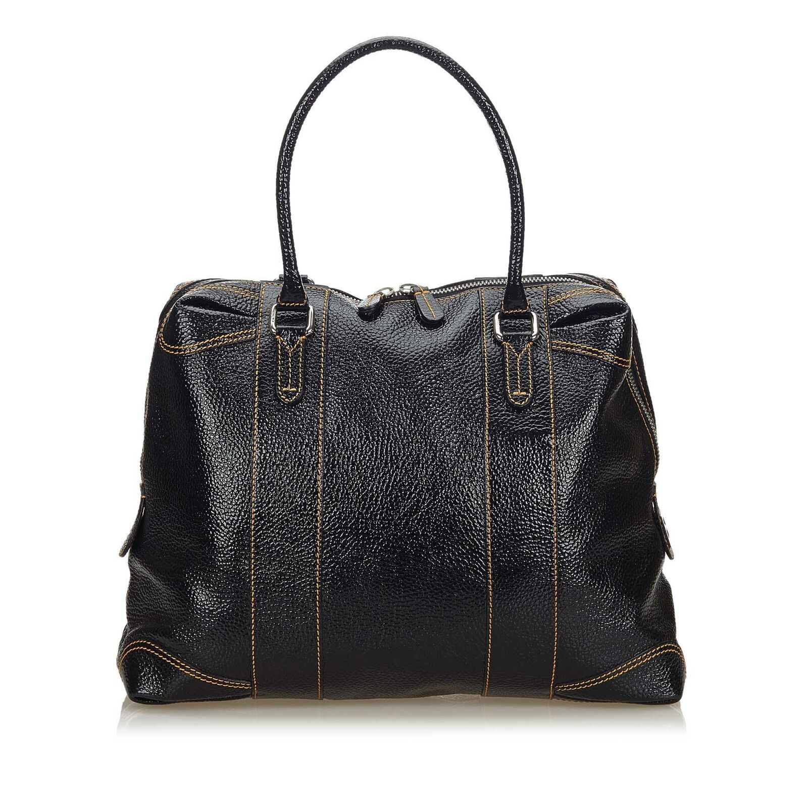 Pre-Loved Fendi Black Patent Leather Handbag Italy