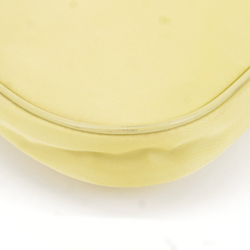 Prada Logo Nylon Leather Chain Shoulder Bag Yellow BR0104