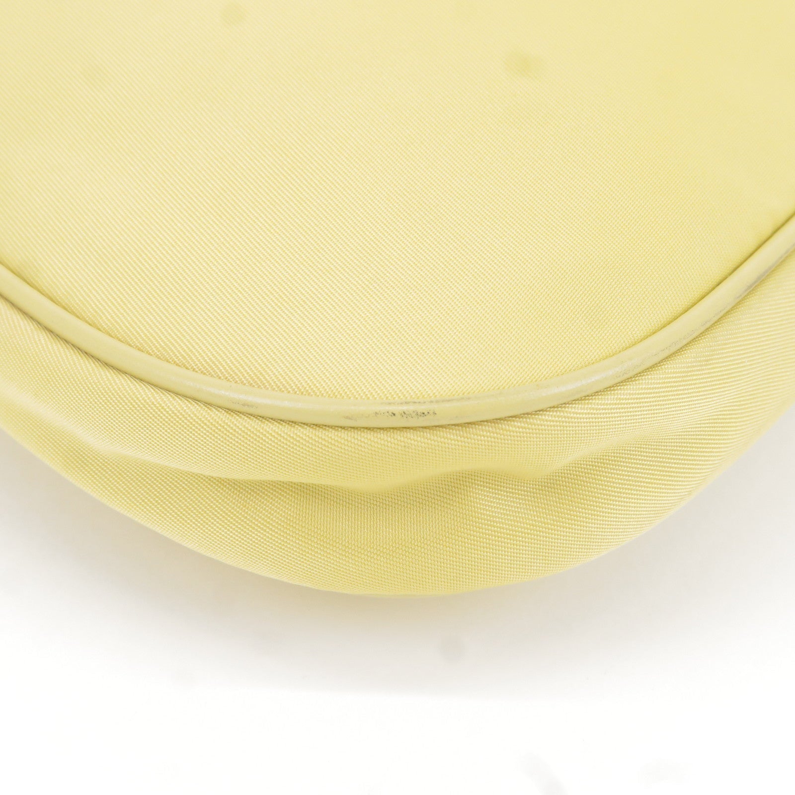 Prada Logo Nylon Leather Chain Shoulder Bag Yellow BR0104