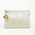 Vintage Fendi Striped Canvas Leather Clutch