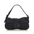Pre-Loved Fendi Gray Dark Cotton Fabric Mamma Baguette ITALY