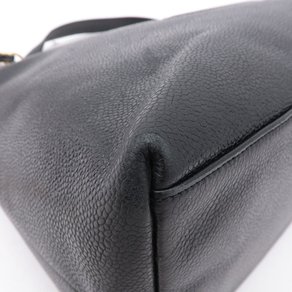 CHANEL Caviar Skin Chain Tote Bag Black Gold Hardware A03578