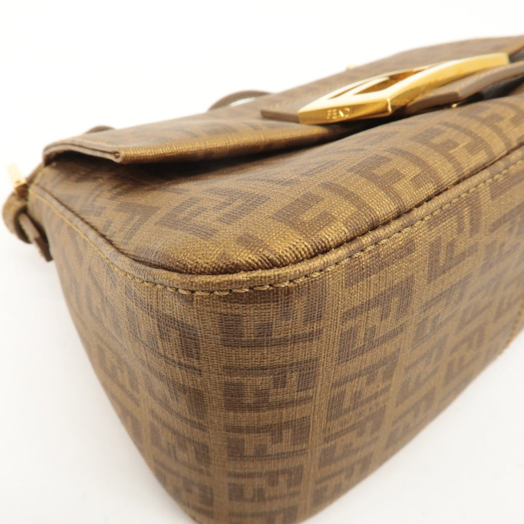 FENDI Zucchino Mamma Baguette PVC Leather Shoulder Bag 8BR180