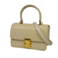 Pre-Loved Fendi Brown Beige Others Leather Embossed Shoulder Bag Italy