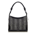 Pre-Loved Burberry Black Wool Fabric Shoulder Bag United Kingdom