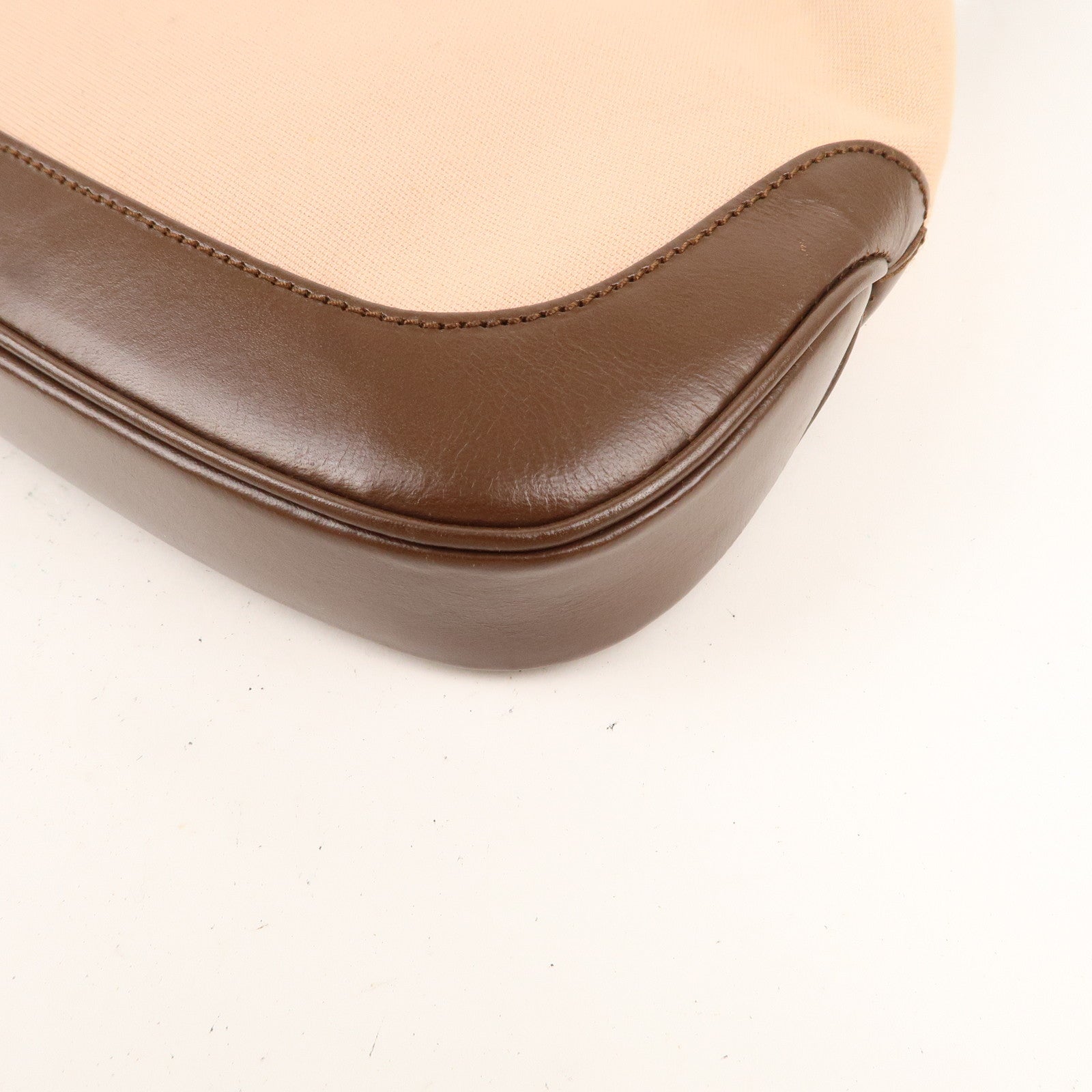 GUCCI Jackie Canvas Leather Shoulder Bag 001.3735 Pink Brown