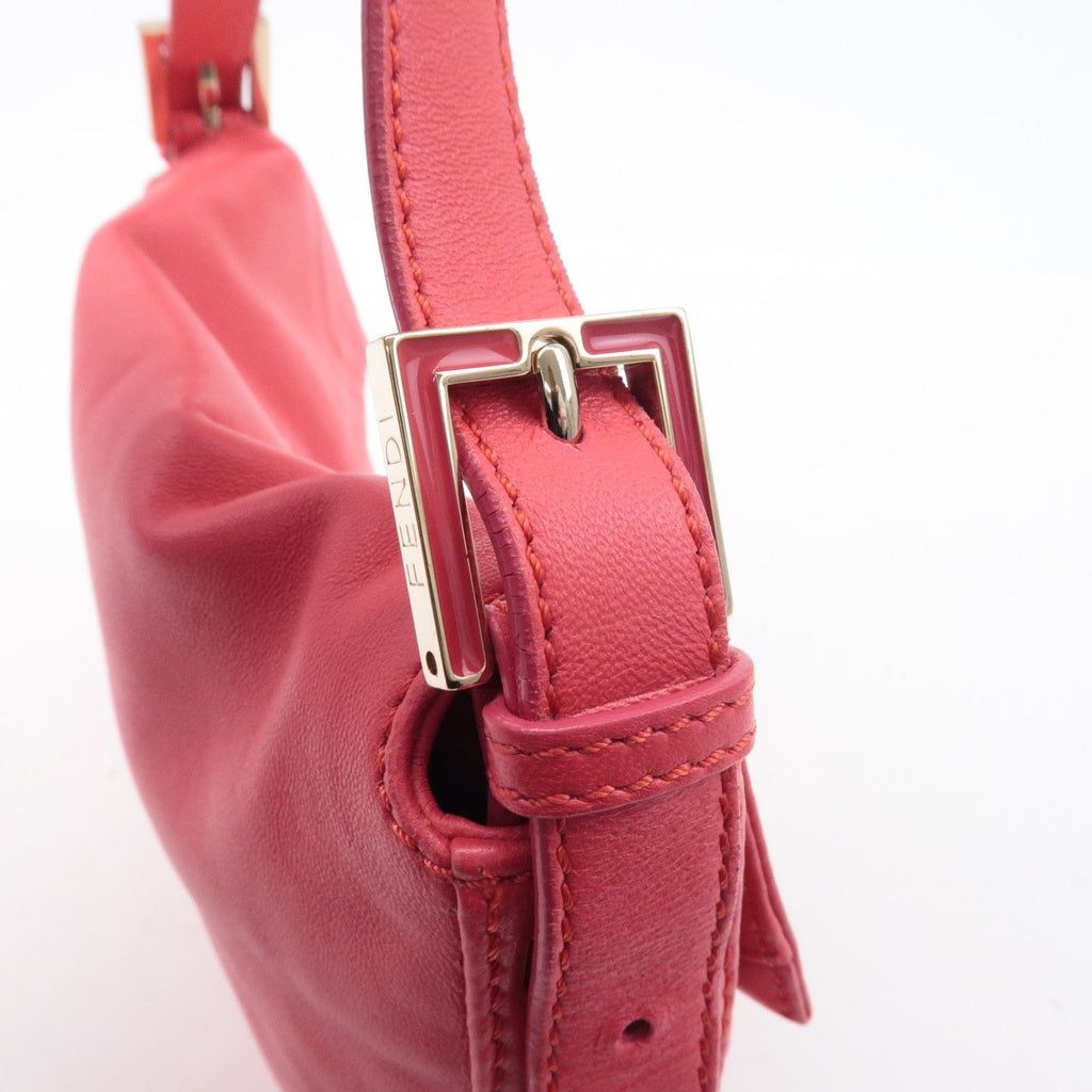FENDI Mamma Baguette Leather Hand Bag Shoulder Bag Pink 8BR600